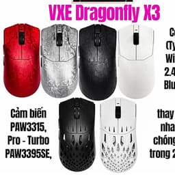 (HD Gear Store)Chuột Không Dây VXE X3 / X3 Pro / X3 Turbo - Mắt Đọc PAW3395, Siêu Nhẹ - Không Dây Chính Hãng 1