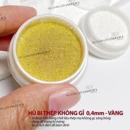 Hũ bi không gỉ ANGELICA Cao Cấp 0,4mm màu vàng, trắng - Hoangquy.233 5