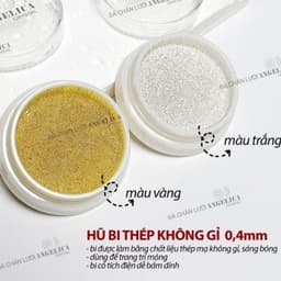 Hũ bi không gỉ ANGELICA Cao Cấp 0,4mm màu vàng, trắng - Hoangquy.233 6