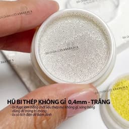 Hũ bi không gỉ ANGELICA Cao Cấp 0,4mm màu vàng, trắng - Hoangquy.233 4