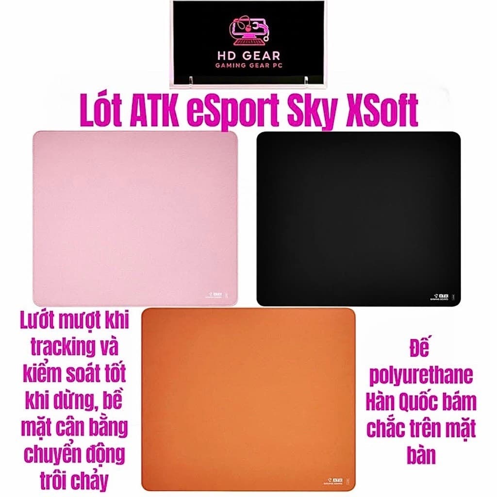 (SẴN) Lót chuột Gaming Atk Lie, sky, blaze, 99G, Nana, X83, G640, leviathan matcha, cam, đỏ, đen-HD Gear Store