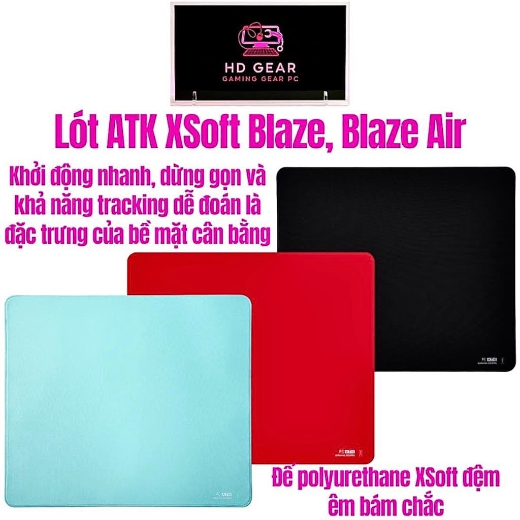 Mousepad lót chuột, pad chuột, bàn di chuột ATK Lie đỏ, Atk matcha xanh, atk cam