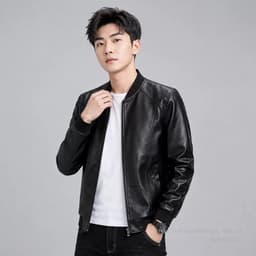 Áo Khoác Da Nam Lót Lông Cao Cấp Phong Cách Hàn Quốc 1