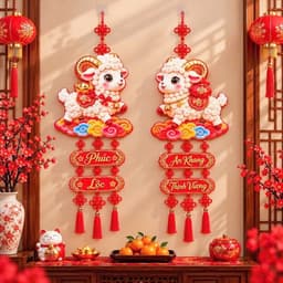 🧧 BỘ ĐÔI DÂY TREO DÁN CỬA ĐÓN TẾT ĐINH MÙI 2027 – RƯỚC PHÚC LỘC TÀI, RỘN RÀNG SẮC XUÂN(ale) 7