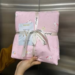 Bộ vỏ chăn ga cotton đũi in hoa 4 món,vỏ chăn có khoá kéo thích hợp dùng 4 mùa 6