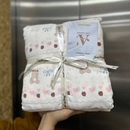 Bộ vỏ chăn ga cotton đũi in hoa 4 món,vỏ chăn có khoá kéo thích hợp dùng 4 mùa 7