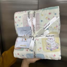 Bộ vỏ chăn ga cotton đũi in hoa 4 món,vỏ chăn có khoá kéo thích hợp dùng 4 mùa 3