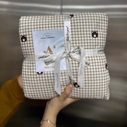 Bộ vỏ chăn ga cotton đũi in hoa 4 món,vỏ chăn có khoá kéo thích hợp dùng 4 mùa 2