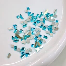 Đá đính móng nail nhiều màu, mix hình tim sao giọt nước, đế bạc – Gói khoảng 100 viên 7