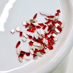 Đá đính móng nail nhiều màu, mix hình tim sao giọt nước, đế bạc – Gói khoảng 100 viên 5