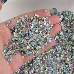 Đá nail giọt nước đa sắc, đính hoa 5 cánh trang trí móng – Gói 50 viên 3