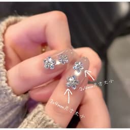 Đá nail giọt nước nhiều màu 3x4mm, đính hoa 5 cánh trang trí móng – Gói 50 viên 6