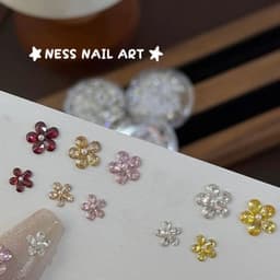 Đá nail giọt nước nhiều màu 3x4mm, đính hoa 5 cánh trang trí móng – Gói 50 viên 7