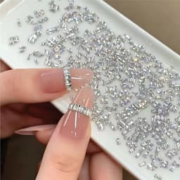 Hạt đính móng đá vuông kích thước 1.5x3mm 50 viên phụ kiện làm móng trang trí 3