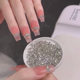 Hạt đính móng đá vuông kích thước 1.5x3mm 50 viên phụ kiện làm móng trang trí 4