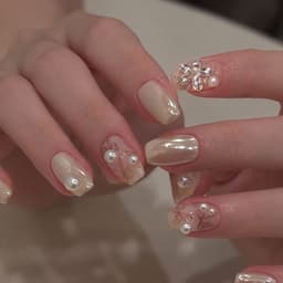 Đá nail hình lá nhọn trắng trong, đính hoa trang trí móng – Gói 50 viên 3