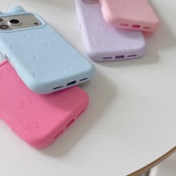 [SẴN HOẢ TỐC] Ốp Iphone 17 - 18 Pro / Pro Max silicon màu hồng charm nơ dễ thương in vân nổi tiểu thư cute 8