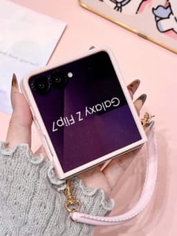[SẴN HOẢ TỐC] Ốp ZFLIP 8 - Z FLIP 7 - Z FLIP6 - FLIP5 5G phủ da mịn hoạ tiết cún dachshund dễ thương kèm dây quai da tim 5