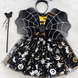 Com bộ bộ cánh váy phù thủy hóa trang Halloween siêu đẹp cho bé gái 1