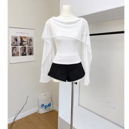 Áo Kiểu Nữ Hở Lưng Phối Voan Che Bắp Tay, Áo 3 Lỗ Nữ Phối Voan 4