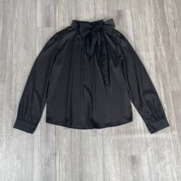 [Hiền BigSize] Áo Kiểu Lụa Satin Dài Tay, Cổ Thắt Nơ Sang Trọng - Áo Sơ Mi Lụa Cổ Cao Công Sở Cao Cấp 2