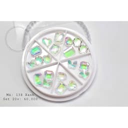 Set đá pha lê trang trí móng 6 ngăn ánh cực quang 2