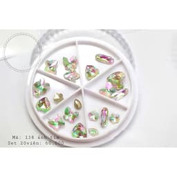 Set đá pha lê trang trí móng 6 ngăn ánh cực quang 9