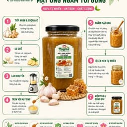 Yagita Mật Ong Ngâm Tỏi Gừng  Mật Ong Hoa rừng Mộc Châu Kết Hợp Tỏi tím ta Gừng ta Xay Nhuyễn Dễ Dùng 500ml hủ thủy tinh 5