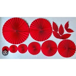 Combo 5-10 Giấy gấp quạt đỏ nhung trang trí, khổ 55x80cm, có nếp gấp sẵn hàng đẹp - Xinh Decor 7
