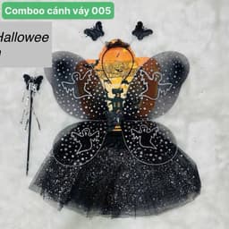 Com bộ bộ cánh váy phù thủy hóa trang Halloween siêu đẹp cho bé gái 2