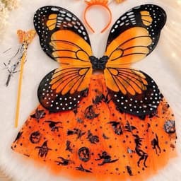 Com bộ bộ cánh váy phù thủy hóa trang Halloween siêu đẹp cho bé gái 3