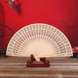 Quạt gỗ xếp làm oản tháp bánh, phụ kiện chụp ảnh trang trí phong cách cổ trang - Xinh Decor 2