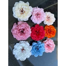 đầu bông hoa hồng trà, hoa lụa hoa giả trang trí oản tài lộc, giỏ hoa quà... - Xinh Decor 2