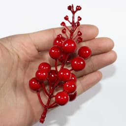Combo 10 Cành quả cherry (sơ ri) đào đông xốp trang trí oản tài lộc,giỏ quà bó hoa, vòng nguyệt quế - Xinh Decor 2