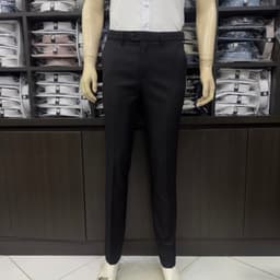 Quần âu nam Owen màu đen regular fit tăng đơ 2 cạp vải  polyester nano QRT262108PT 5
