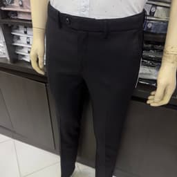 Quần âu nam Owen màu đen regular fit tăng đơ 2 cạp vải  polyester nano QRT262108PT 4