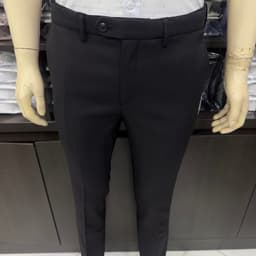 Quần âu nam Owen màu đen regular fit tăng đơ 2 cạp vải  polyester nano QRT262108PT 3