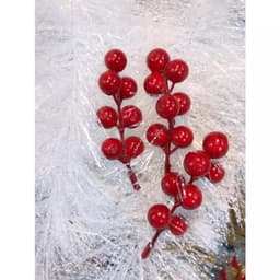 Combo 5 nhánh cherry xốp dài 20cm trang trí oản tài lộc, giỏ quà bó hoa - Xinh Decor 3