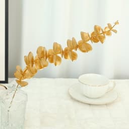 LẺ 3 nhánh rẻ quạt đồng,cành táo vàng,cành tim vàng dùng trang trí oản tài lộc,tháp bánh,tháp nước - Xinh Decor 6