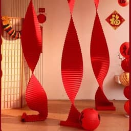 dải giấy đỏ dài gợn sóng 3 kích thước trang trí tiệc cưới, decor Tết 2027 - Xinh Decor 6