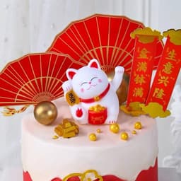 Combo 5 Mèo Thần Tài Vẫy Tay Trang Trí Bánh Kem, tháp oản, tháp bia.. hàng đẹp - Xinh Decor 4