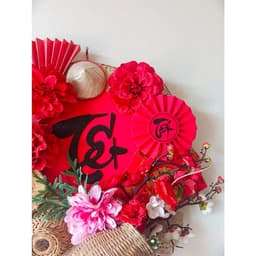 Quạt giấy nhung TRÒN dán chữ trang trí oản, giỏ quà Tết, giỏ hoa quả, tháp bánh - Xinh Decor 5