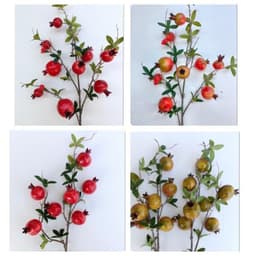 cành lựu trang trí 7 quả lớn đủ màu cắm bình decor trang trí lễ tết - Xinh Decor 1