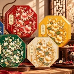 [Combo 2-3-5 Hộp] vỏ hộp bát giác "Xuân Hoa Cát Tường" đựng bánh kẹo, vỏ hộp làm giỏ quà tết mẫu mới 2027 - Xinh Decor 5