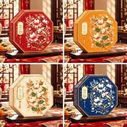[Combo 2-3-5 Hộp] vỏ hộp bát giác "Xuân Hoa Cát Tường" đựng bánh kẹo, vỏ hộp làm giỏ quà tết mẫu mới 2027 - Xinh Decor 1