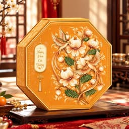 [Combo 2-3-5 Hộp] vỏ hộp bát giác "Xuân Hoa Cát Tường" đựng bánh kẹo, vỏ hộp làm giỏ quà tết mẫu mới 2027 - Xinh Decor 3
