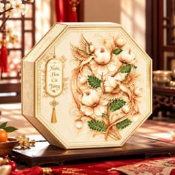 [Combo 2-3-5 Hộp] vỏ hộp bát giác "Xuân Hoa Cát Tường" đựng bánh kẹo, vỏ hộp làm giỏ quà tết mẫu mới 2027 - Xinh Decor 2