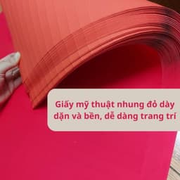 20 tờ giấy gấp quạt đỏ nhung trang trí khổ 55*80cm, giấy gập quạt có nếp gấp sẵn - Xinh Decor 2