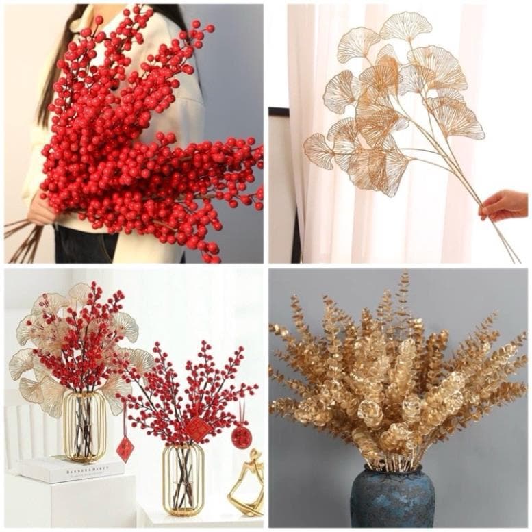 cành rẻ quạt,đào đông,cành táo đồng dài 75cm trang trí decor tết 2025 - Xinh Decor