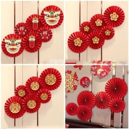 Set 6 rẻ quạt làm oản,trang trí nhà cửa, trang trí Tết siêu đẹp - Xinh Decor 7